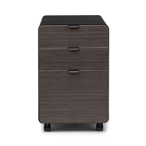 UPLIFT DESK 3-Drawer Mobile File Cabinet - Steel Rolling Filing Cabinet with Lock, Soft-Close Top Drawer, Letter & Legal Size File Storage, Easy Assembly for Home Office (Black, Ash Gray) - color: Black, Ash Gray