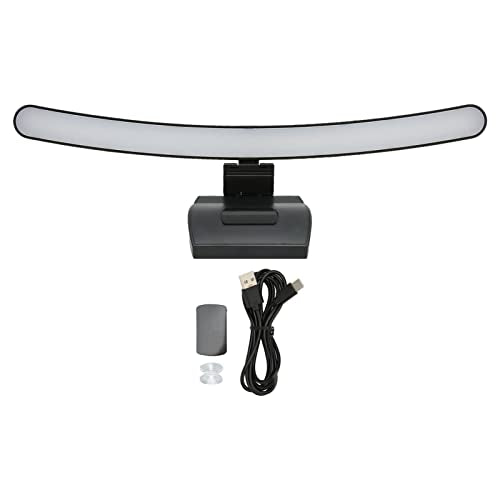 Computer Monitor Lamp, Asymmetric Optical Design Eye Protection LED Task Light Bar with Touch Dimming for Curved Monitors Office Study Gaming