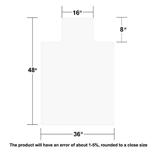 BesWin Office Chair Mat for Hardwood Floor, 36"x48" - size: 36" X 48" Rectangle with Lip (for Hard Floors)