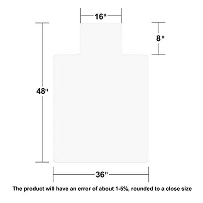 BesWin Office Chair Mat for Hardwood Floor, 36"x48" - size: 36" X 48" Rectangle with Lip (for Hard Floors)
