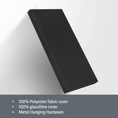 2 Pack Acoustic Panels 47.2"x23.6"x2" Soundproof Fiberglass Panels,Black - color: Black, size: 47.2" x 23.6"-2pcs