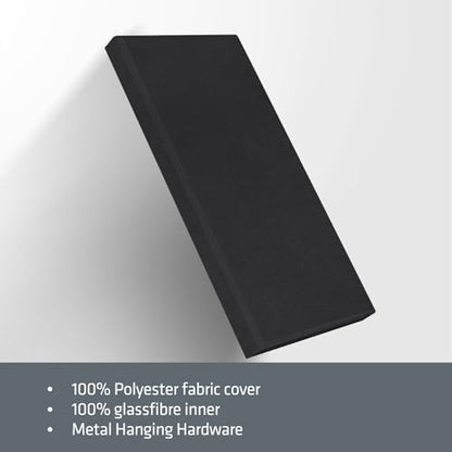 2 Pack Acoustic Panels 47.2"x23.6"x2" Soundproof Fiberglass Panels,Black - color: Black, size: 47.2" x 23.6"-2pcs