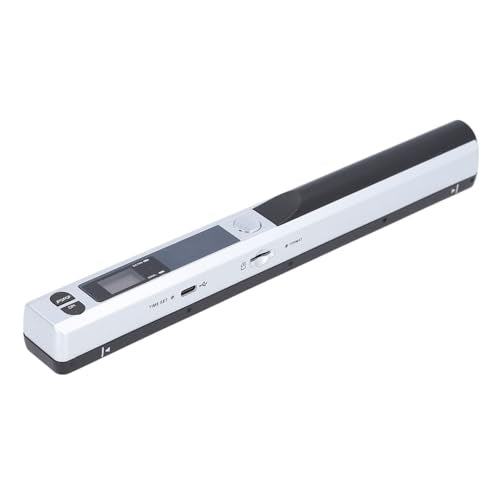 Focket Portable Document Scanner, 900 Dpi Handheld Photo Scanner Compact Lightweight with 32GB SD Card Storage for Home Office Business Travel (Silver) - color: Silver
