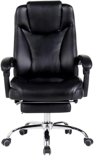 Ergonomic Executive Office Chair with Footrest and Degree Tilt Modern High Back Boss Desk Chair Comfortable Swivel Seating for Study Room and Home Office(Black) - color: Black