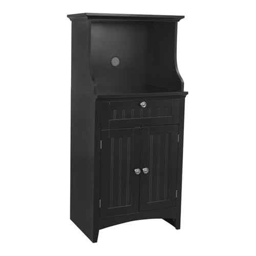 American Furniture Classics OS Home and Office Coffee Maker Utility Cabinet in Black Kitchen Microwave cart