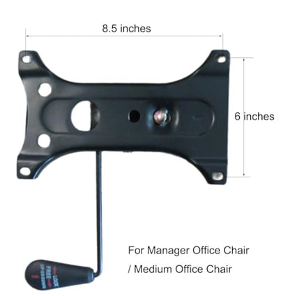 Office Swivel Chair Mechanism Seat Plate, Regular, 6" x 8.5" | Heavy Duty, 500 lbs Capacity, Mounting Holes 6" x 8.5" , For Manager Office Chair, Visitor Chair Replacement Part - size: Manager Chair: Mounting Holes 6"x8.5"