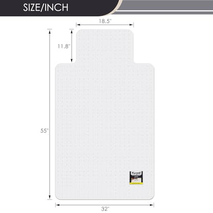 Kuyal Office Chair Mat for Carpet,2Pack Clear Heavy Duty Computer Chair Mat | 32''x55'', Under Desk Protector Carpeted Floors Mat with Lip , Easy Chair Movement,Ship Flat - size: 32" X 55" with Lip 2Pack