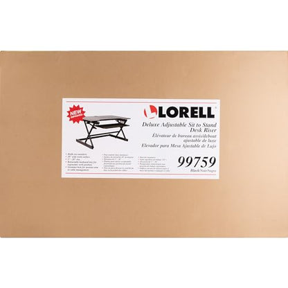 Lorell Deluxe Adjustable Desk Riser, Black, 20" Height x 38" Width x 24" Depth - color: Black