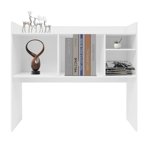 Desktop Bookshelf, 36" Desktop Organizer Shelf Oak Desk Hutch for Computer Desk 2 Tier Desk Shelf Multifunctional Freestanding Storage Rack Display Shelf for Home Office