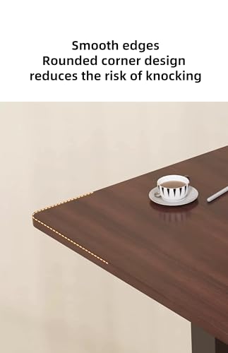 Overbed Table with Wheels, Adjustable Height Rolling Bedside Desk, Mobile Laptop Stand and Tilting Tray Table for Bed Sofa and Hospital Use (Walnut+26-38''h) - color: Walnut+26-38''h