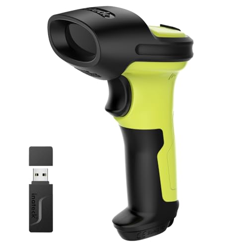 Inateck 2D Barcode Scanner, Wireless Bluetooth QR Reader, 2600mAh Battery, AI APP & SDK - color: Green