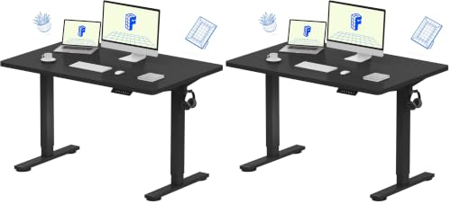 FLEXISPOT EN1 One-Piece Standing Desk, Electric Adjustable with 4 Memory Presets, 176 LBS Capacity, Stable & Quiet, Seamless Desktop for Home Office & Dual Monitors, 48"x30" Black (Pack of 2) - color: Black, size: 48x30" (Pack of 2)