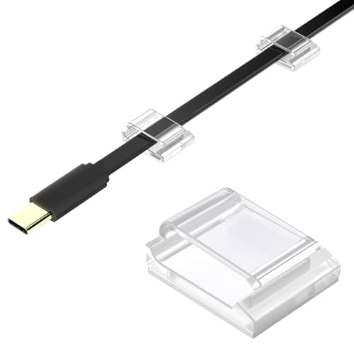 AGPTEK Flat Ethernet Cable Clips, 60 PCS Adhesive Wire Clips, Clear - color: Clear, size: 60 PCS