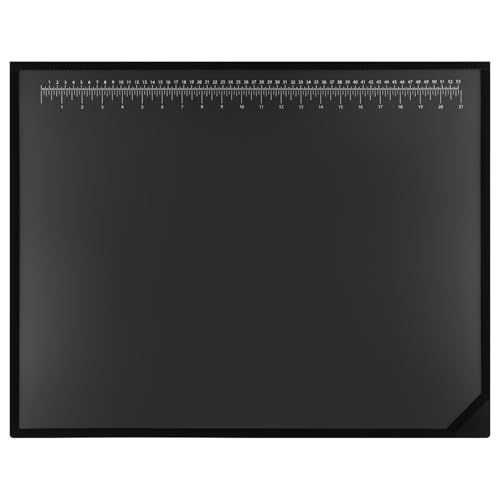 Colingmill 24 x 19 Inch Black Desk Pad with Clear Ruler Overlay