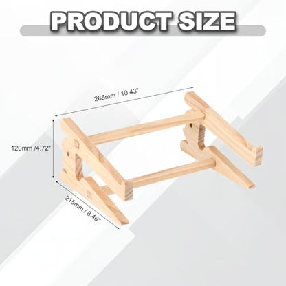 PATIKIL Wooden Laptop Stand, 1 Pack Dual-Use Laptop Stand Vertical Sturdy Pine Wood Anti-Slip Ventilated Space-Saving Notebook Riser for 10-15 Inch Desk Tablets, Koi-Shaped - size: 10-15 Inch