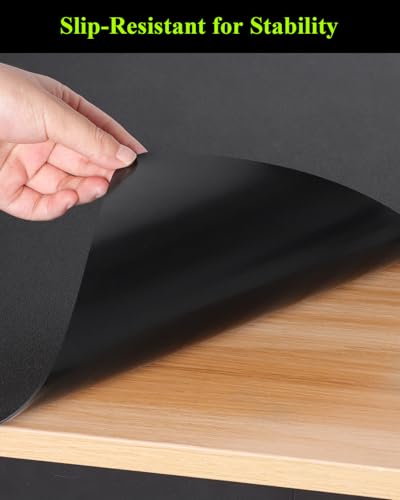 Black Plastic Table Cover Protector, 36" x 60" PVC Desk Pad Mat - color: Black, size: 36" x 60"