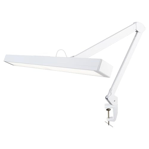 Neatfi 3,000 Lumens Ultra LED Desk Lamp with Clamp, 30W Dimmable Monitor Light, 5 Brightness Levels & 5 Light Modes (White, 28 Inches with Metal Arm) - color: White, size: 28 Inches with Metal Arm