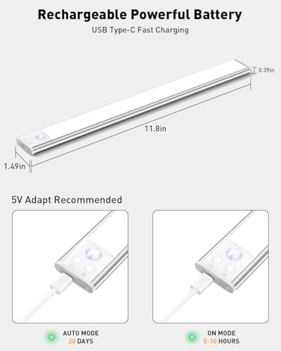 Under Cabinet Lighting Wireless, Motion Sensor Night Lights, 2 Pack