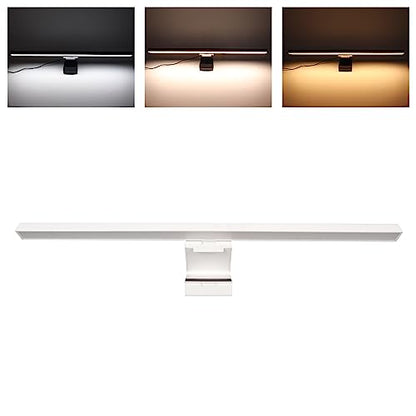 Monitor Light Bar Desk Light Bar 3 Switchable Light Modes Stepless Dimmable Touch Control Computer Screen Light Bar for Office Home White (White) - color: White