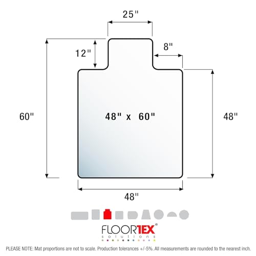 Floortex Ultimat Carpet Chair Mat with Lip, 48-inch x 60-inch, Designed for Medium-Pile Carpet, Clear Polycarbonate (1115227LR)