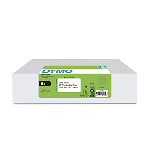 DYMO Authentic LW Large Shipping Labels DYMO Labels for LabelWriter Label Printers, 2-5/16" x 4, Print Up to 6-Line Addresses, 6 Rolls of 300 (1800 Total)