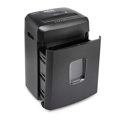 Amazon Basics 15-Sheet Cross Cut Paper Shredder for Home and Office, CD/Credit Card Shredder with 6 Gallon Wastebasket, Black - color: Black, size: 15 Sheet