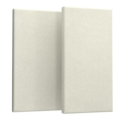 2 Pack Acoustic Panels 47.2"x23.6"x2" Soundproof Fiberglass Panel,Off White - color: Off White, size: 47.2" x 23.6"-2pcs