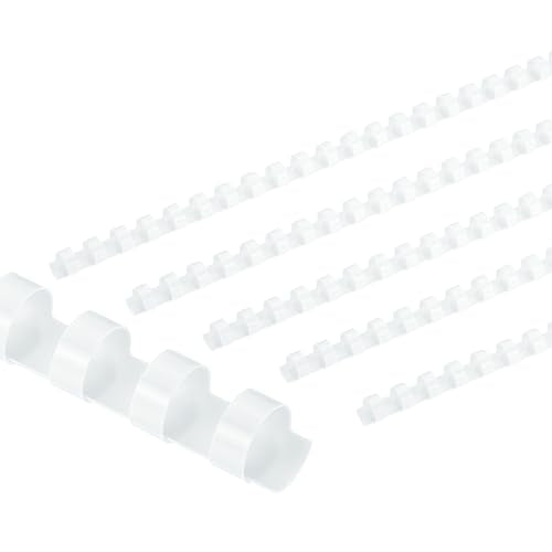 PATIKIL 12mm (1/2") Plastic Binding Combs, 50 Pcs 21 Rings Comb Binding Spines 90 Sheet Capacity Letter Size for Binding Paper Sheets, White - color: White, size: 12mm