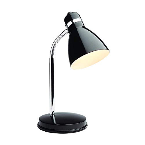 Newhouse Lighting NHDK-OX-BK Oxford Black Metal Flexible Classic Desk or Table Lamp for Office or Bedroom Use - color: Black