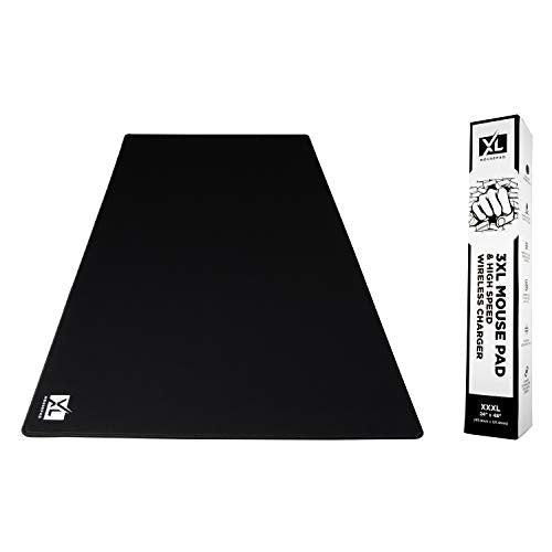 3XL Huge Mouse Pads Oversized (48''x24'') - Extra Large Gaming XXXL Mousepad for Full Desk - Super Thick Nonslip Rubber Base and Waterproof Desktop Keyboard Extended Mouse Mat (Black, XXX-Large) - size: 3XL (48'' x 24'')