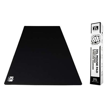 3XL Huge Mouse Pads Oversized (48''x24'') - Extra Large Gaming XXXL Mousepad for Full Desk - Super Thick Nonslip Rubber Base and Waterproof Desktop Keyboard Extended Mouse Mat (Black, XXX-Large) - size: 3XL (48'' x 24'')