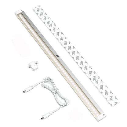 EShine Extra Long 20 inch LED Dimmable Under Cabinet Lighting Strip, NO Sensor, White, with Accessories (No Power Supply Included), Warm White (3000K) - color: Warm White (3000K)