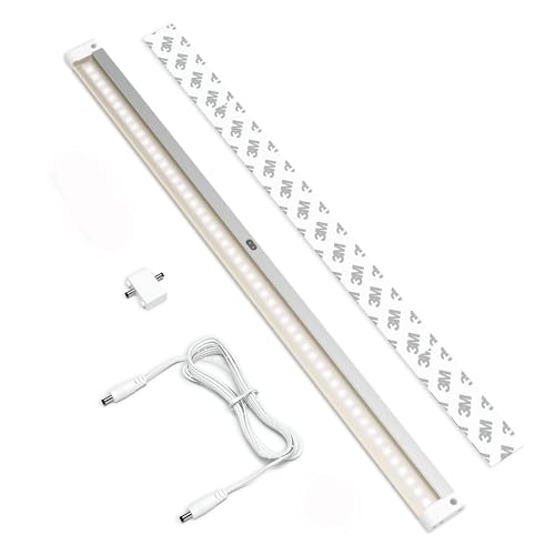 EShine Extra Long 20 inch LED Dimmable Under Cabinet Lighting Strip, NO Sensor, White, with Accessories (No Power Supply Included), Warm White (3000K) - color: Warm White (3000K)