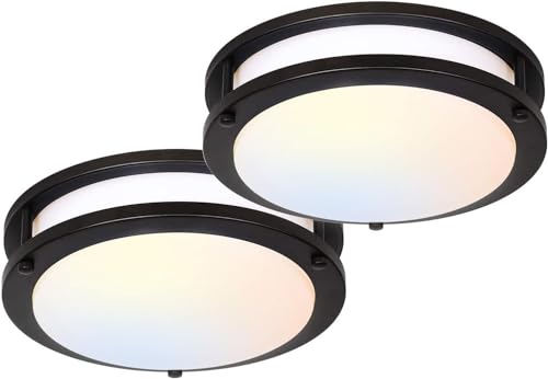 hykolity 10 inch Flush Mount LED Ceiling Light Fixture,1100LM - color: Oil-Rubbed Bronze, size: 10-inch