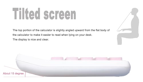 Cute Calculator, Clicky Calculator (Pink) | Large LCD Display 8 Digit Tilt Screen and Big Button for Teachers Students Basic Office - color: PinK