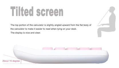 Cute Calculator, Clicky Calculator (Pink) | Large LCD Display 8 Digit Tilt Screen and Big Button for Teachers Students Basic Office - color: PinK