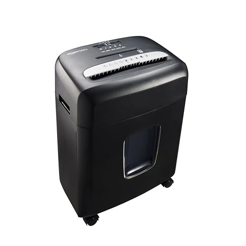 Amazon Basics High Security Micro Cut Paper Shredder, 8 Sheet Capacity, CD and Credit Card Shredder with Pull Out Bin, Black - size: 8 Sheet
