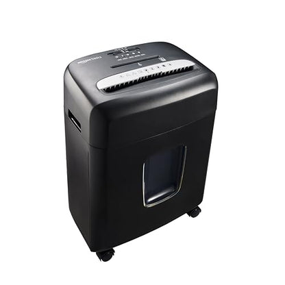 Amazon Basics High Security Micro Cut Paper Shredder, 8 Sheet Capacity, CD and Credit Card Shredder with Pull Out Bin, Black - size: 8 Sheet