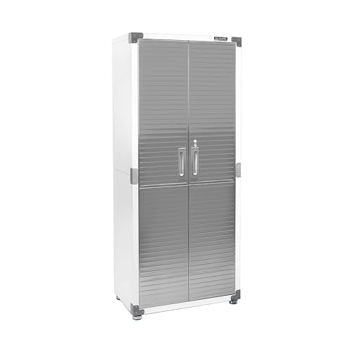 Seville Classics UltraHD Solid Steel Lockable Metal Storage Cabinet Locker Organizer, w/Adjustable Shelves for Garage, Warehouse, Office, Classroom, White, 30" W x 18" D x 72" H - color: White, size: 30" W x 18" D x 72" H
