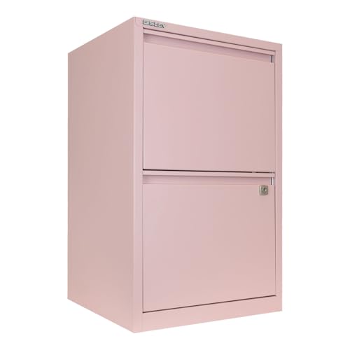 Bisley 2-Drawer Flush Front Vertical File Cabinet - Palest Pink - color: Palest Pink, size: 2 Drawer