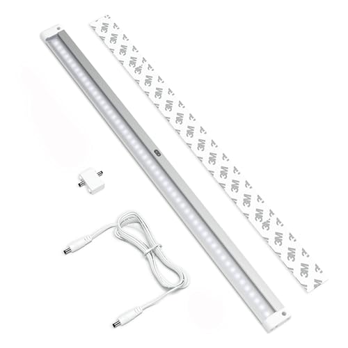 EShine Extra Long 20 inch LED Dimmable Under Cabinet Lighting Strip, NO Sensor, White, with Accessories (No Power Supply Included), Cool White (6000K) - color: Cool White (6000K)