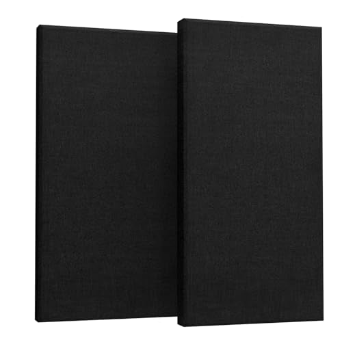 2 Pack Acoustic Panels 47.2"x23.6"x2" Soundproof Fiberglass Panels,Black - color: Black, size: 47.2" x 23.6"-2pcs