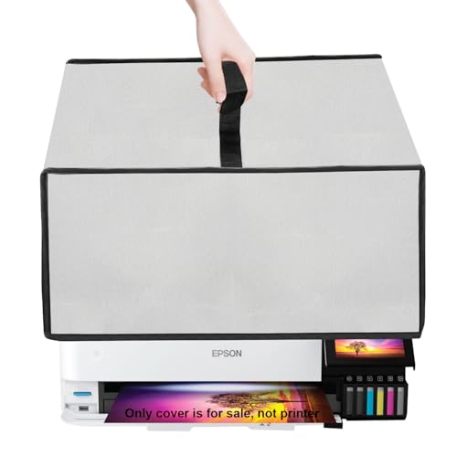 Printer Cover for Epson EcoTank Photo ET-8550 Printer(Silver) | Anti-Static Waterproof Dust Cover, Heavy Duty Printer Protective Case for Epson EcoTank Photo Wireless All-in-One Printer - color: Silver