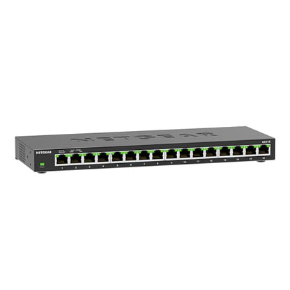 NETGEAR 16-Port Gigabit Ethernet Unmanaged Network Switch (GS316v3) | Essentials Model, Plug-and-Play, Fanless Silent Metal Housing, Desktop or Wall Mount, 802.1p QoS & 9K Jumbo Frame Support - size: 16 Port