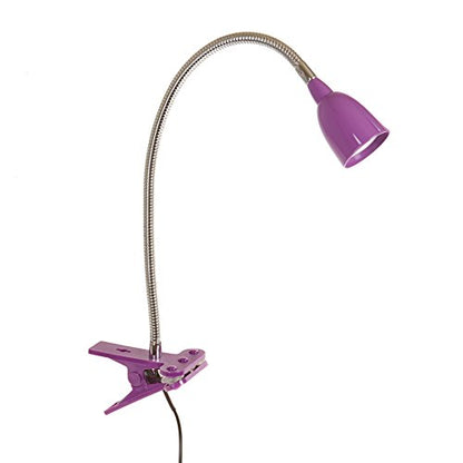 Newhouse Lighting LED Clip on Light/Clamp Lamp/Reading Book Light for Desk, Bed, Office, and Dorm Room, Purple - color: Purple