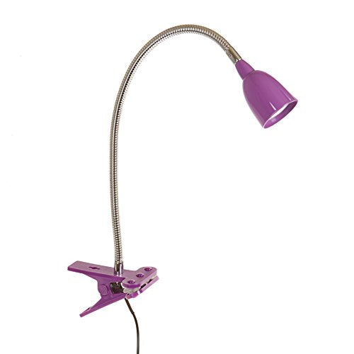 Newhouse Lighting LED Clip on Light/Clamp Lamp/Reading Book Light for Desk, Bed, Office, and Dorm Room, Purple - color: Purple