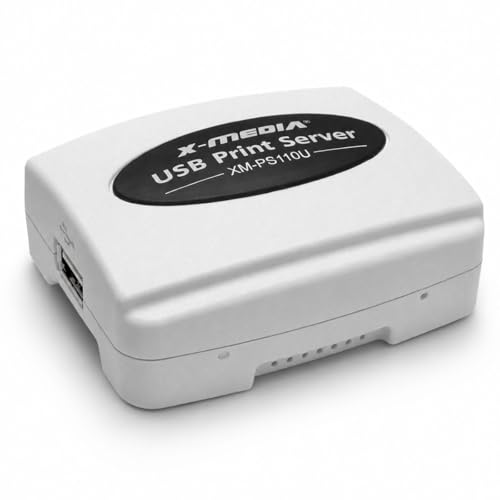 X-MEDIA XM-PS110U 1-Port 10/100Mbps Fast Ethernet USB Print Server | USB 2.0 Port Network Print Server