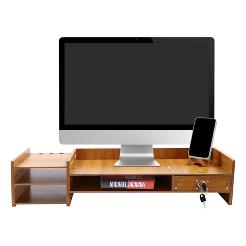 Monitor Stand Computer Riser with Storage Organizer, Desk Organizer Stand Monitor Stand Riser Multifunction Storage Shelf with Drawer (Style A) - color: Style A
