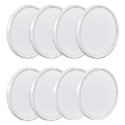 9Inch 8PK White LED Flush Mount Ceiling Light,18W,1860LM, 3CCT Selectable | 3000K/4000K/6000K CCT Selectable, White Close to Ceiling Round Flat Panel Light, Super Slim LED Ceiling Light for Bedroom - color: White, size: 9"-8PK
