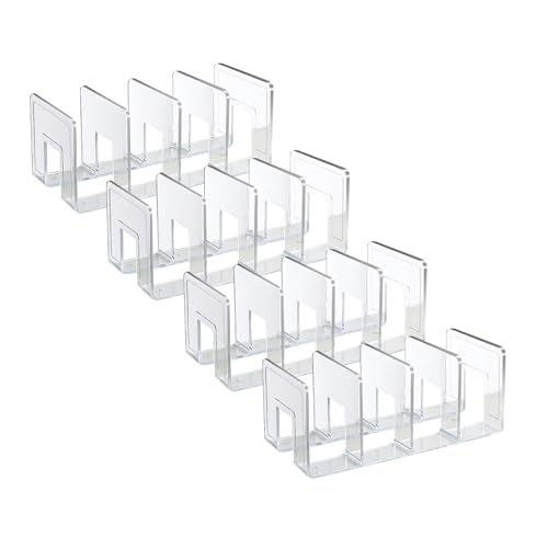 Marte Vanci Clear Acrylic File Sorter, Sturdy Desk File Organizer Shelf Book Holder Purse Handbag Clutch Divider File Folder Rack for Letter Cookbooks Home Office Kitchen Supplies 4 Sections (4 Pcs) - size: 4 Pack